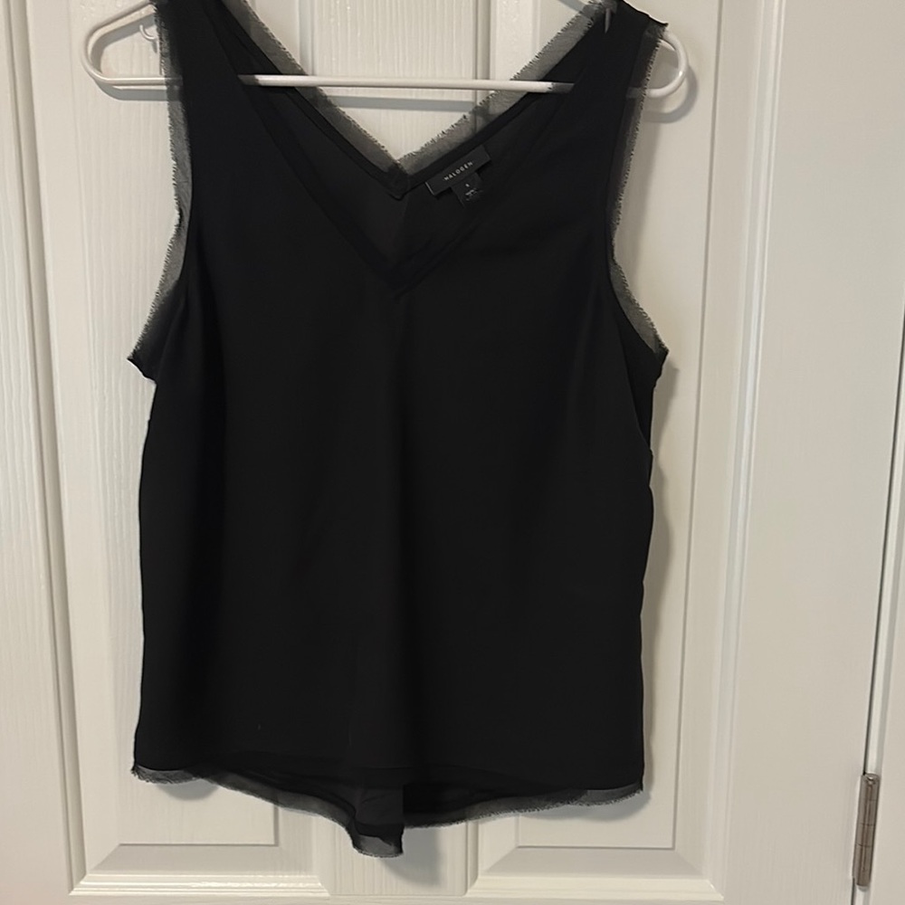 Halogen Black V-Neck Tank Top